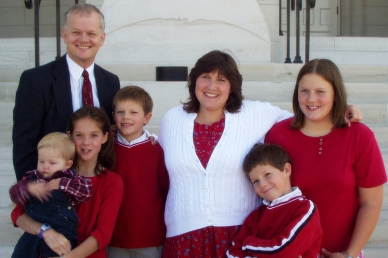 The Paul and Jenny Hatch Family at the Nauvoo Temple 2003